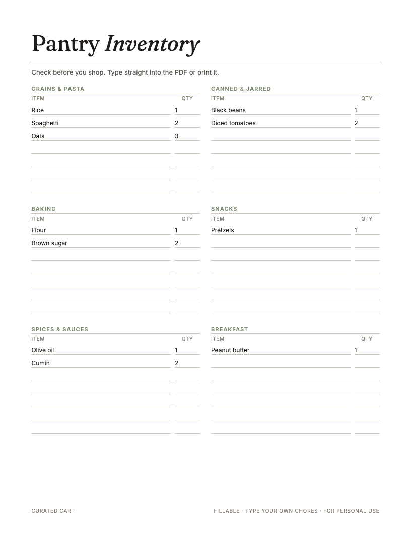 Pantry Inventory + Meal Planner preview